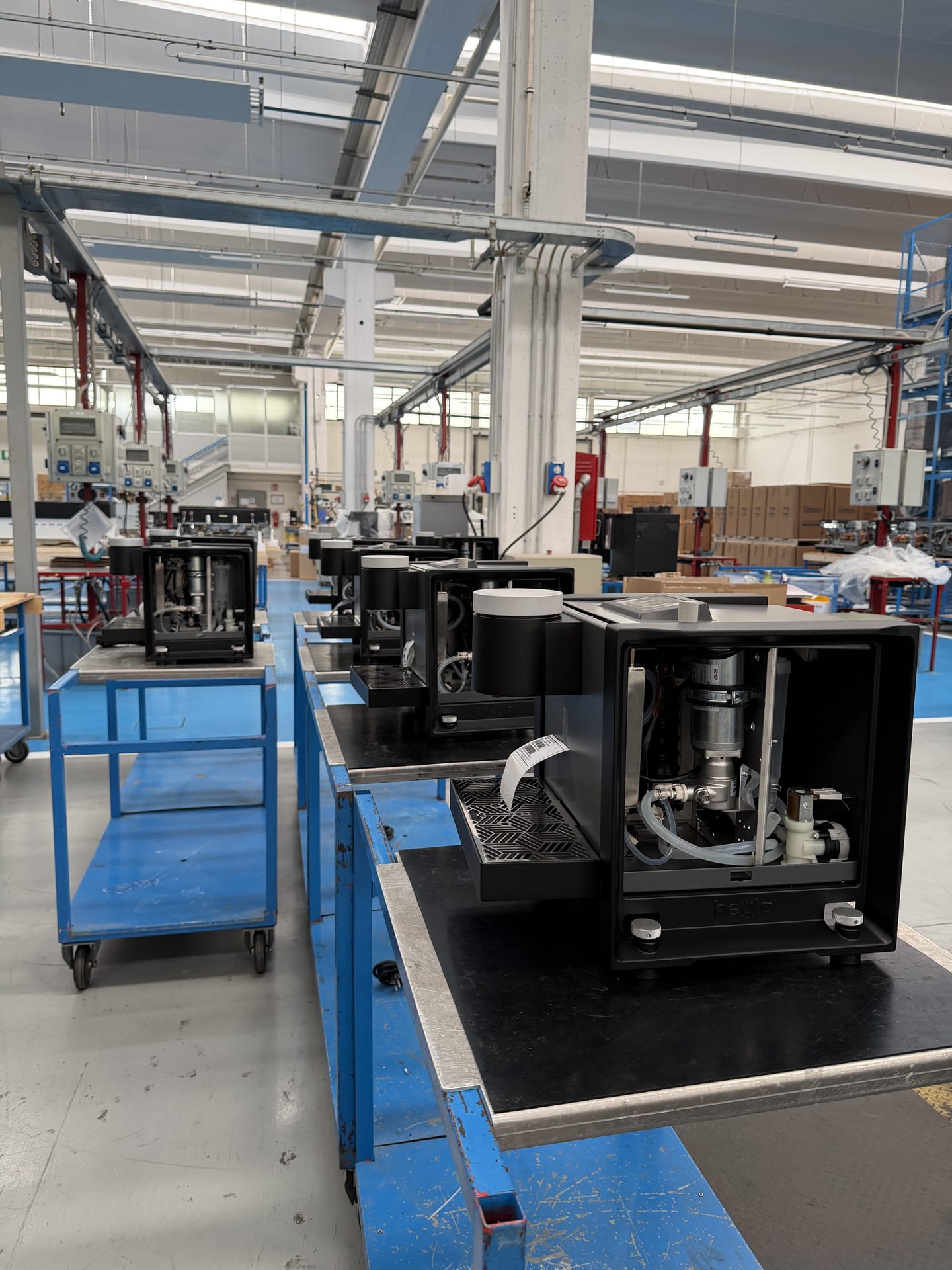 Heylo units on the assembly line at the VEA Group plant, Chignolo d'Isola